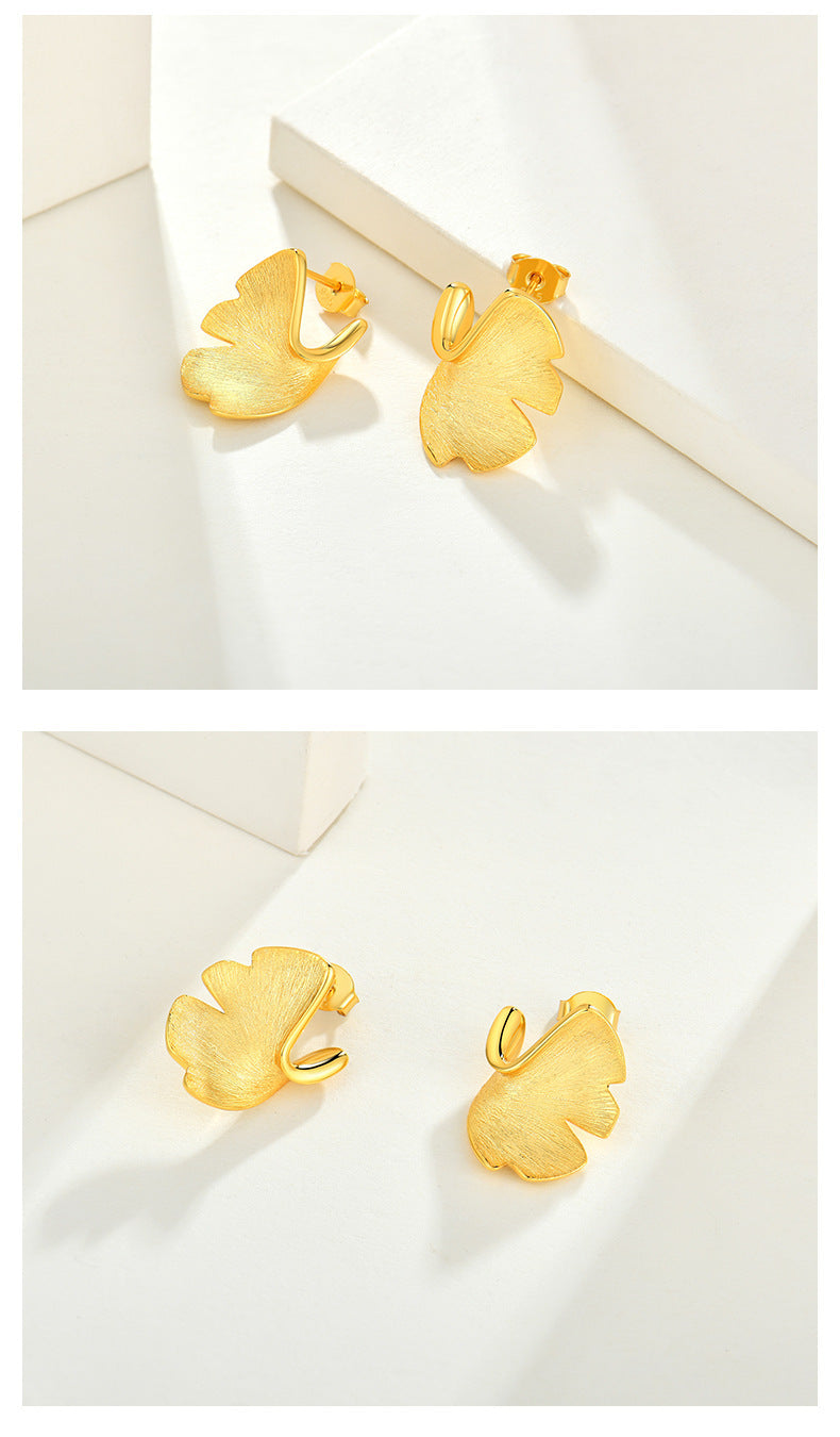 Gingko Bloom Earrings | 925 Sterling Silver - 14K Gold Plating