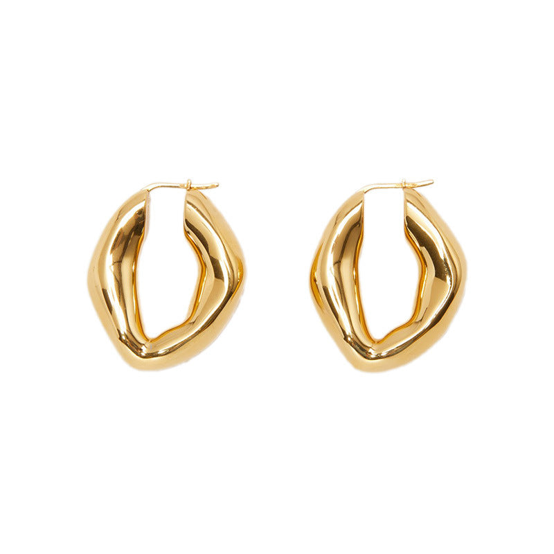Raye U-Shaped Hoops | 18K Gold Plating