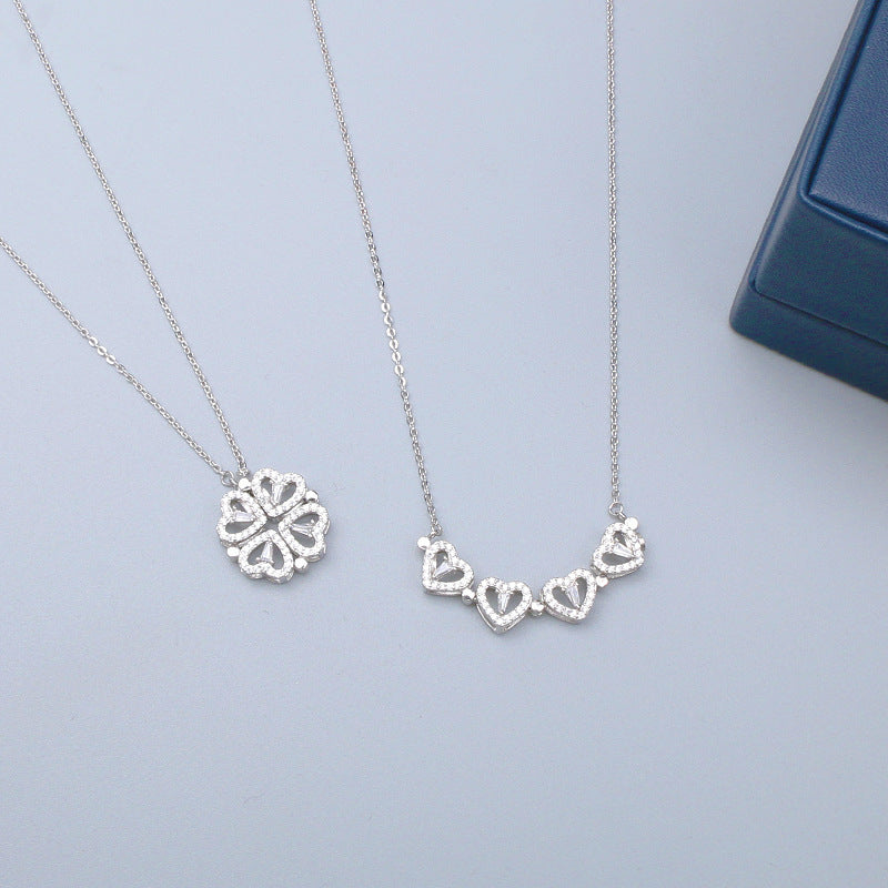 Clover Heart Necklace | 925 Sterling Silver