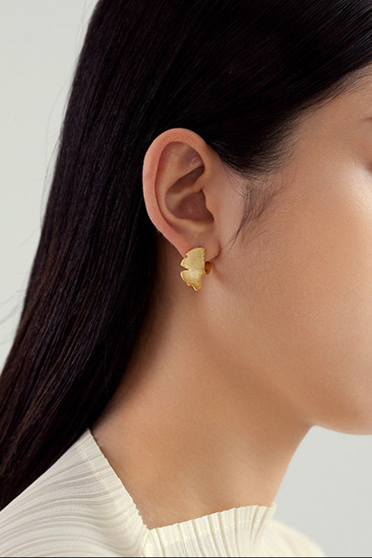 Gingko Bloom Earrings | 925 Sterling Silver - 14K Gold Plating